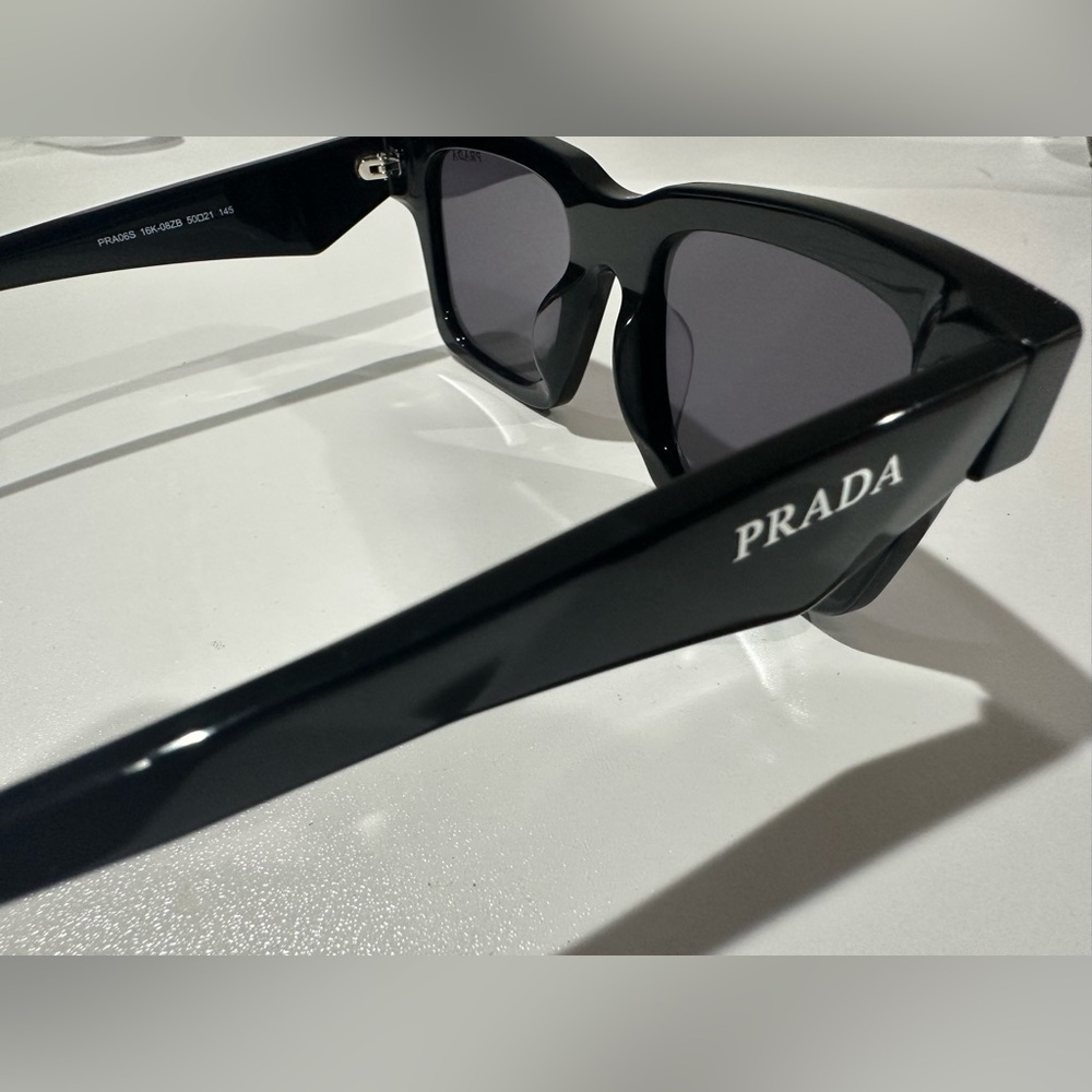 Prada PR A06S Unisex Black with White Logo Sunglasses / Shades BRAND NEW - Picture 4 of 7